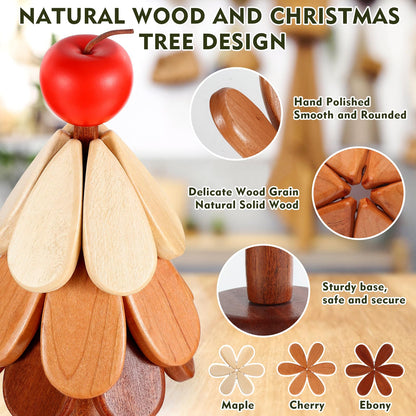 🤚🎁Natural Wooden Tree Trivets for Hot Dishes