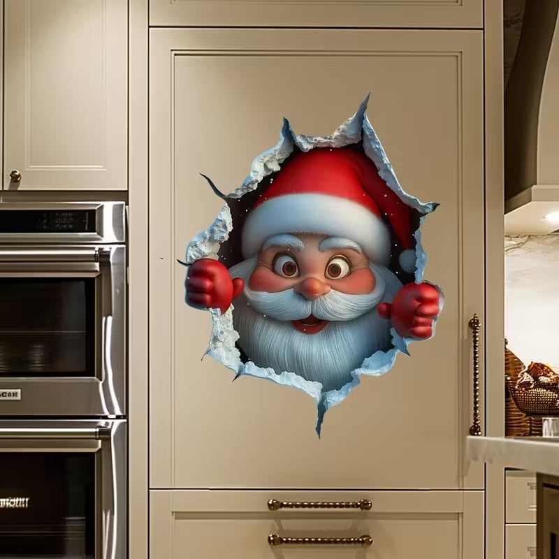 💥Cyber Monday🎁"Santa's Breaking In!" 🎅🏿🎅2D Creative Christmas Wall Stickers