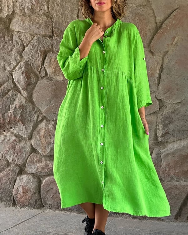 Polyester Loose Shirt Dress